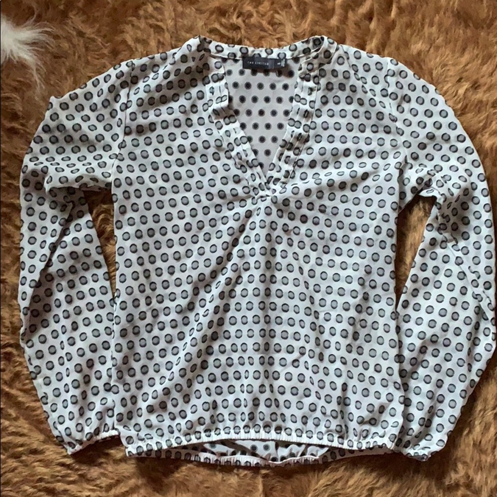 The Limited white shirt with black polka dots